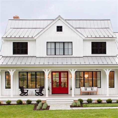 white metal houses|white metal siding farmhouse.